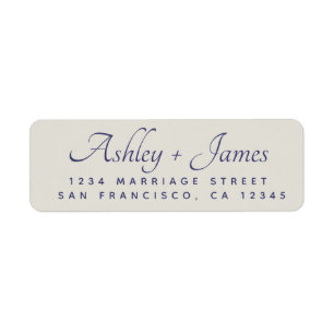 Elegant Script Grey Wedding Return Address