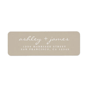 Elegant Script Grey Wedding Return Address