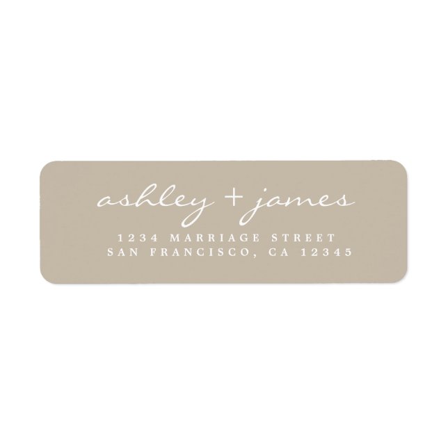 Elegant Script Grey Wedding Return Address (Front)