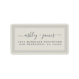 Elegant Script Grey Wedding Return Address Label
