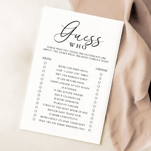Elegant Script Guess Who Bridal Shower Game