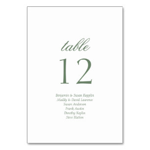 Elegant Script Guest Names Script Wedding Table Number