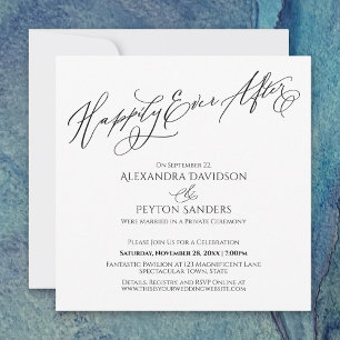 Elegant Script Happily Ever After Simple Reception Invitation