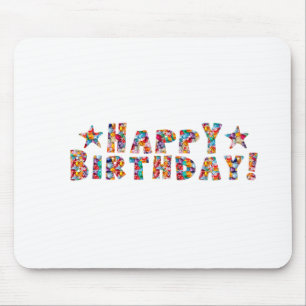 Elegant script: HAPPY BIRTHDAY Mouse Mat