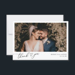 Elegant Script Heart Greenery Wedding Photo Thank You Card<br><div class="desc">Designed to coordinate with our Boho Greenery wedding collection,  this customisable Flat Photo Thank You card features an elegant script with heart thank you text on the front and mixed watercolor greenery leaves paired with a classy serif font in black on the back. Matching items available.</div>
