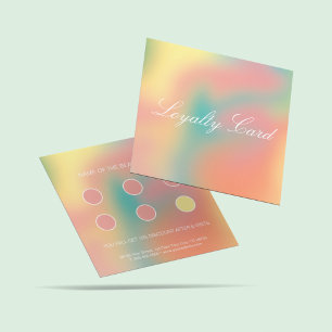 Elegant Script Holographic Rainbow Loyalty Card 