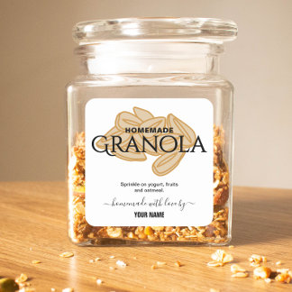 Elegant Script homemade granola label