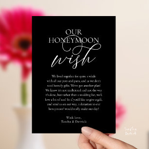 Elegant Script Honeymoon Wish Cash Fund Enclosed Invitation
