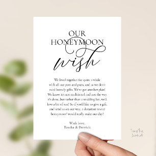 Elegant Script Honeymoon Wish Cash Fund Enclosed Invitation
