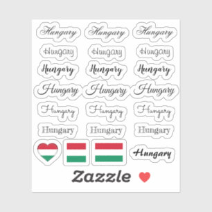 Elegant script Hungary & Hungarian Flag /name Set