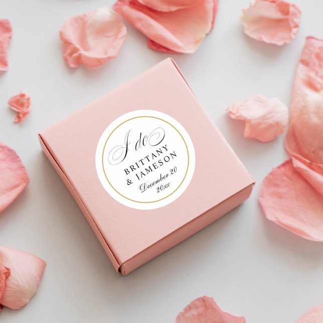 Elegant Script I Do Wedding Sticker (Creator Uploaded)