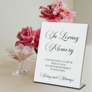Elegant Script 'In Loving Memory' Memorial Sign