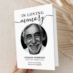 Elegant Script In Loving Memory Photo Memorial Programme