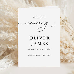Elegant Script in Loving Memory Prayer Card