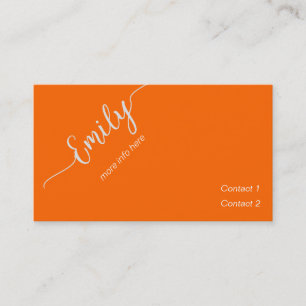elegant  script in neon orange business card