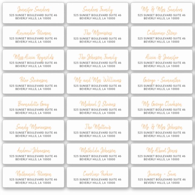 Elegant script individual guest address labels (Front)