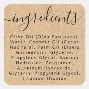 Elegant script ingredient list Kraft product label