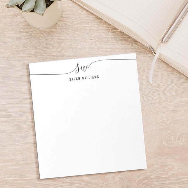 Elegant Script Initial Monogram  Notepad (Creator Uploaded)