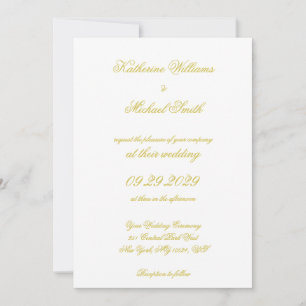 Elegant Script Island Citrus Yellow Wedding Invitation