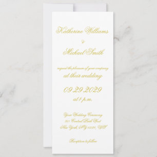 Elegant Script Island Citrus Yellow Wedding Invite