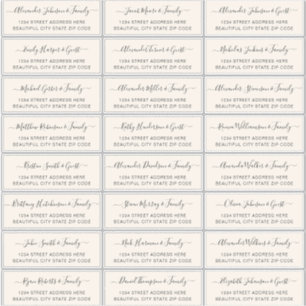 Elegant Script Ivory Cream Wedding Guest Address  