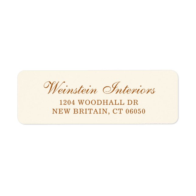 Elegant Script Ivory Return Address (Front)