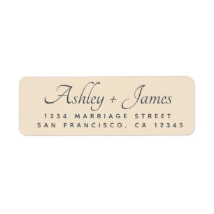 Elegant Script Ivory Wedding Return Address