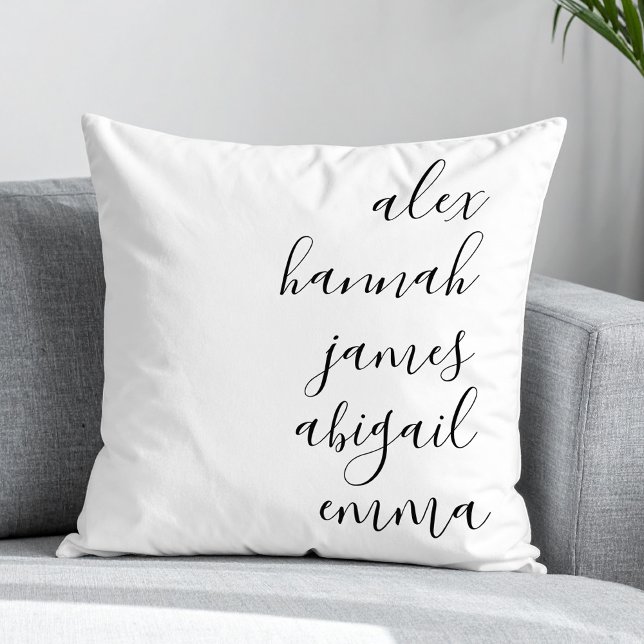 Elegant Script Kids Names Personalised Family Cushion (Creator Uploaded)
