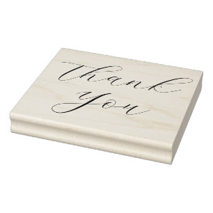 Elegant Script Large Thank You Rubber Stamp