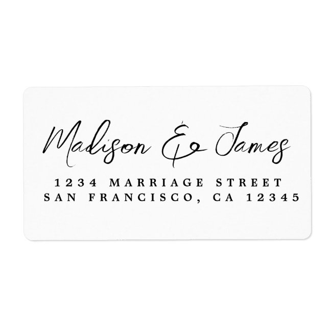 Elegant Script Large Wedding Return Address (Front)