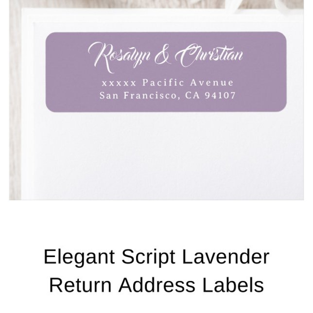 Elegant Script Lavender Return Address Labels (Creator Uploaded)