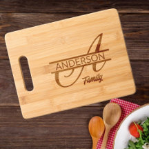 Elegant Script Letter A Monogram Family Name