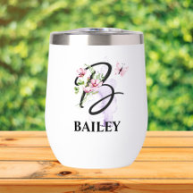 Elegant Script Letter B Monogram Personalised Name