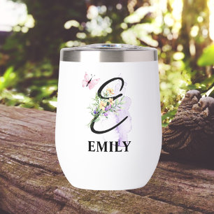 Elegant Script Letter E Monogram Personalised Name