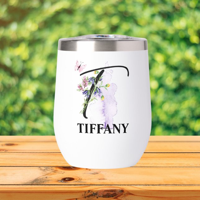 Elegant Script Letter T Monogram Personalised Name (Creator Uploaded)