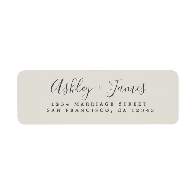 Elegant Script Light Gray Wedding Return Address (Front)