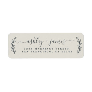 Elegant Script Light Grey Wedding Return Address