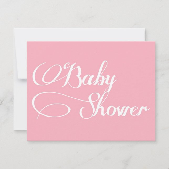 Elegant Script Light Pink Baby Shower Invitation (Front)
