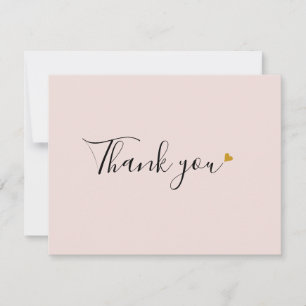Elegant Script Light Pink Business Thank You Card