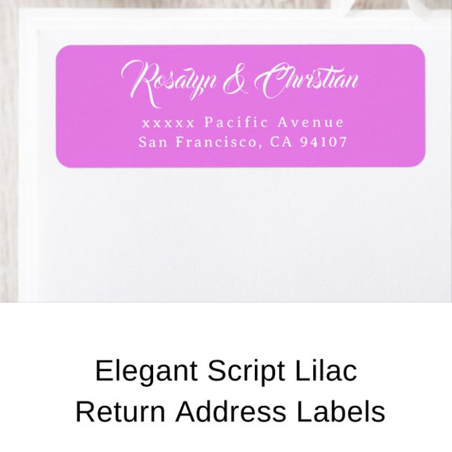 Elegant Script Lilac Return Address Labels (Creator Uploaded)