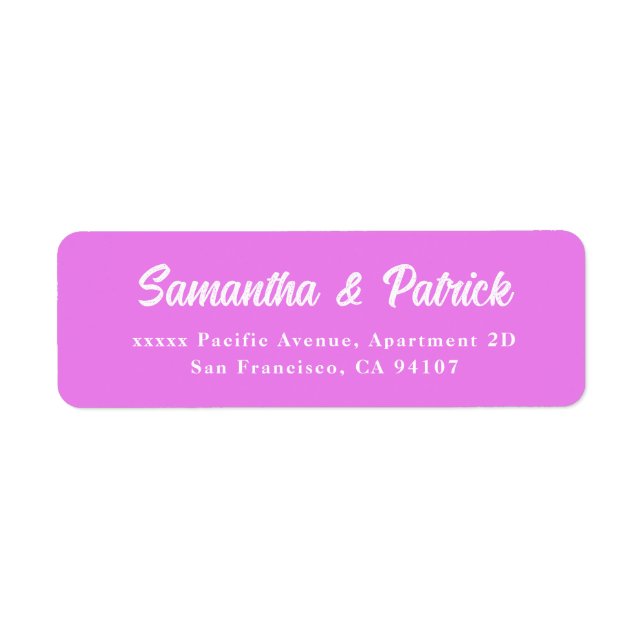 Elegant Script Lilac Return Address Labels (Front)