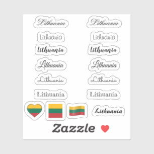 Elegant script Lithuania, Lithuanian Flag name Set