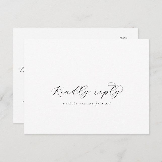 Elegant Script Menu Choice RSVP Postcard (Front/Back)