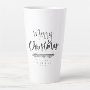 Elegant Script Merry Christmas and Happy New Year Latte Mug
