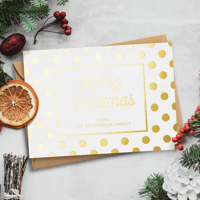 Elegant Script Merry Christmas Gold Foil Holiday Card (Elegant Script Merry Christmas Gold Foil Holiday Card)