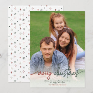 Elegant Script Merry Christmas Photo Holiday Card