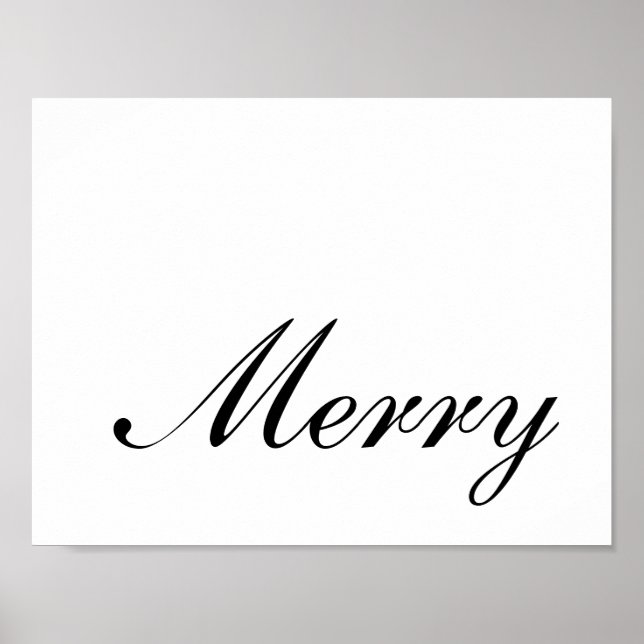 Elegant Script Merry Christmas Poster (Front)