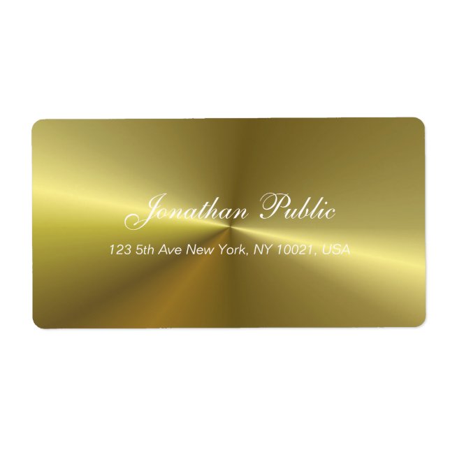 Elegant Script Metallic Gold Look Template (Front)