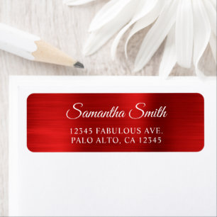Elegant Script Metallic Red