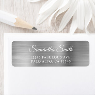 Elegant Script Metallic Silver